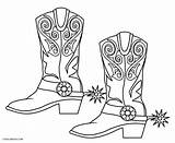 Coloring Boot Cowboy Pages Boots Popular sketch template