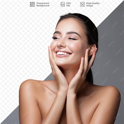 Premium Psd A Woman With A Natural Beauty Look On Her Face