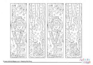 valentine colouring bookmarks  images coloring bookmarks