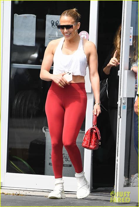 full sized photo of jennifer lopez shows off abs at gym announcing new