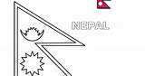 Flag Nepal Coloring sketch template