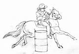 Rodeo Sketches Barrel Racer Time Sketch Town Few Paint Had sketch template