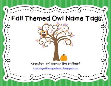 learning   happy heart  fall themed owl  tags