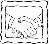 Hands Feet Coloring Handshake Pages sketch template
