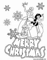 Disney Coloring Christmas Pages Princess Princesses Printable Snowflake Color Print sketch template