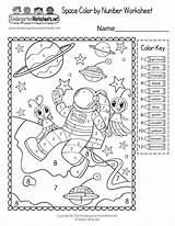 Space Worksheet Printable Worksheets Kindergarten Planets Color Number Stars Learning Math Go Back Dinosaur sketch template