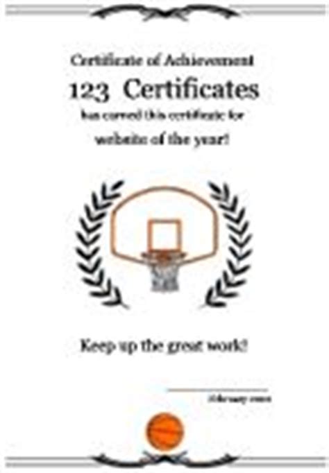 printable basketball certificate templates basketball award