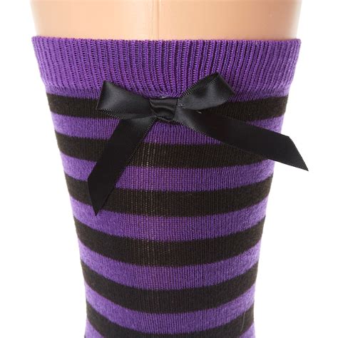 striped over the knee socks purple claire s us