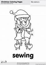 Sewing Coloring sketch template
