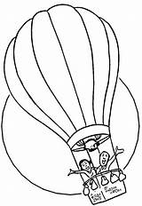 Coloring Air Balloon Hot Pages Kids Printable sketch template