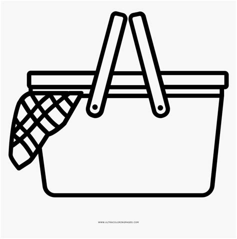 picnic basket coloring page picnic basket clipart black  white hd