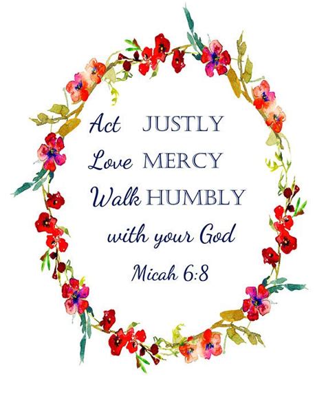 Micah 6 8 Act Justly Love Mercy Walk Humbly Calligraphy Scripture Verse
