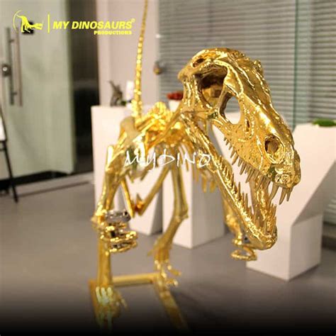 Events Unique Promotion Decoration Gold Raptor Skeleton