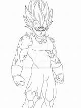 Vegeta Majin Deviantart Lineart sketch template