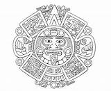 Aztec Coloring Pages Calendar Printable Getcolorings Mayan Color sketch template