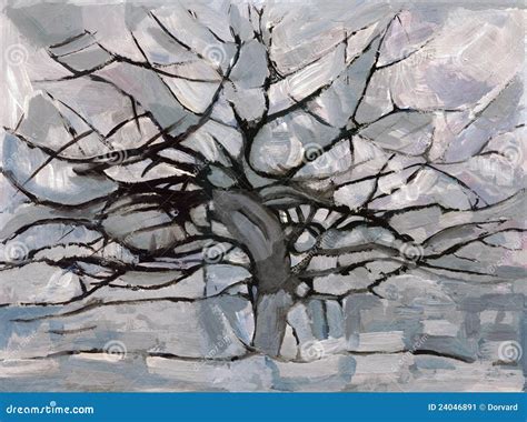 mondrian gray tree stock image image