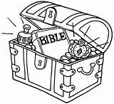 Treasure Bible Chest Coloring Crafts Hidden Pages Colouring Treasures Kids Visit School Sunday sketch template