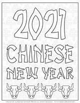 Year Chinese Coloring 2021 Poster Ox Pages Planerium Login Shop sketch template