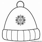 Coloring Hat Winter Christmas Hats Snowflakes sketch template