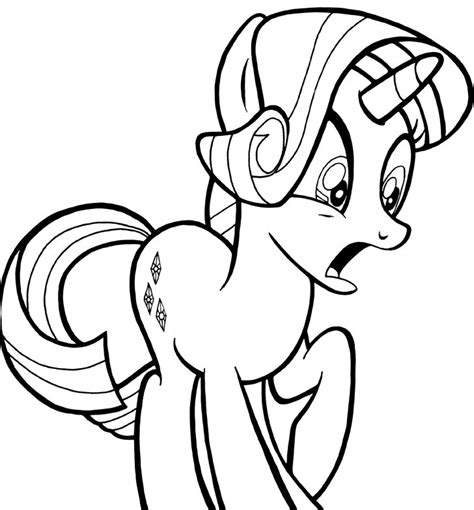 coloring book   pony shocked rarity coloring page