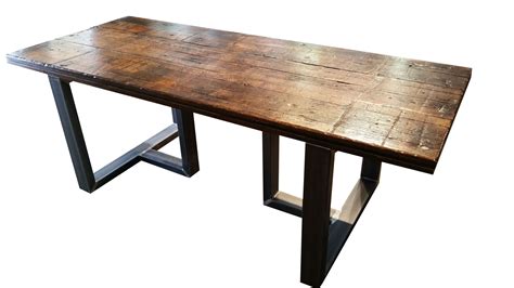 hand  reclaimed wood dining table  urban ironcraft custommadecom