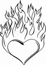 Heart Drawing Drawings Coloring Fire Pages Flames Hearts Flaming Easy Draw Skull Sheets Print Pencil Tattoos Sketches Tattoo Skulls Color sketch template