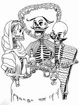 Coloring Skeletons Pages Adult Comments Tattoos sketch template