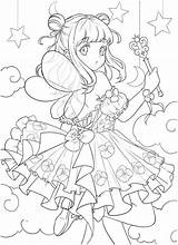 Coloring Fairy Pages Book Anime Girl Flower Printable Dress Kayliebooks Detailed sketch template