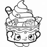 Shopkins Shopkin Colouring Educative Dessert sketch template