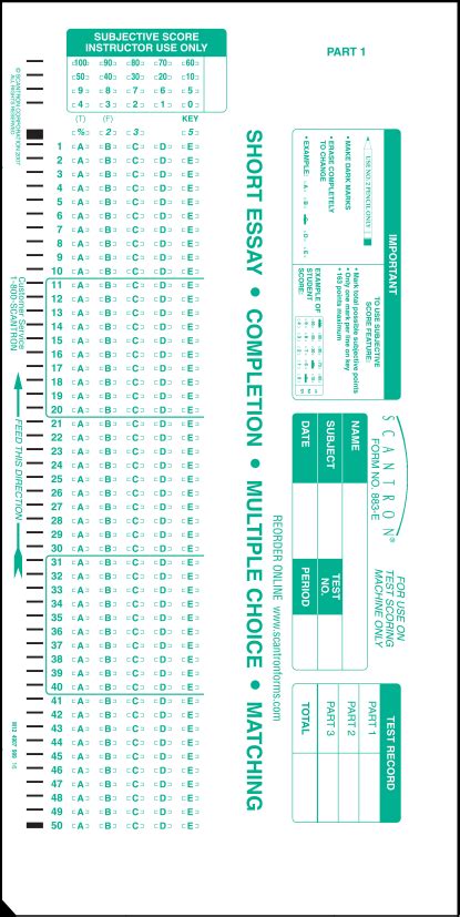 scantron sheet