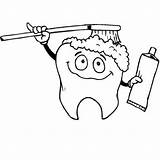 Dente Escovar Dentes Escovando Higiene Pessoal Tudodesenhos Menina sketch template