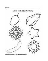 Coloring Yellow Sheets Objects sketch template