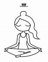 Yoga Coloring Pages Getcolorings Printable Color Print Lotus Position Lady sketch template