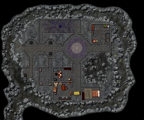 underground mages lair battlemapcavedungeonwizard fantasymaps