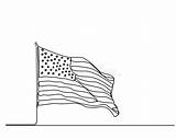 Bandiera Stati Uniti Disegnata Progettazione Minimalista Continuo sketch template