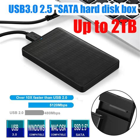 tb usb  portable external hard drive enclosure sata storage devices case hard disk grid box
