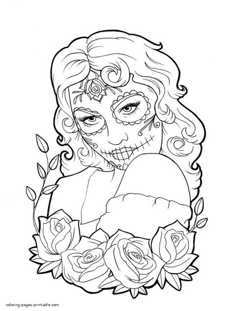 day   dead coloring page coloring pages printablecom