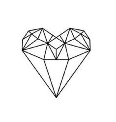heart shaped diamond drawing  getdrawings