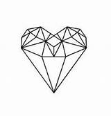 Diamond Heart Shaped Tattoo Drawing Animated Small Getdrawings Geometric Ultimate Diamonds Tattoodaze sketch template