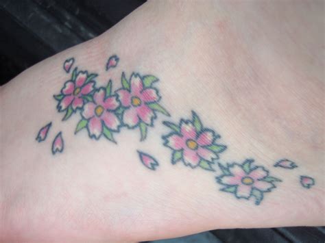 Here Is Tattoo Number 4 Cherry Blossoms Located On My Foot Tattoos