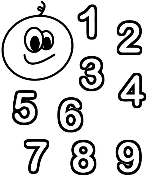 printable number coloring pages updated   cute number