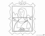 Mona Lisa Coloring Pages Clipart Drawing Template Sheet Printable Kids Bettercoloring sketch template