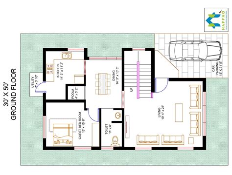bhk house plan   sq ft