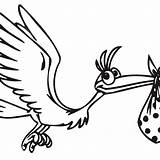 Stork Lineart sketch template
