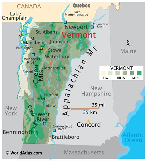 vermont maps facts world atlas