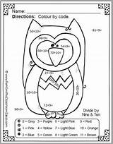 Colour Numbers Addition Owl Multiplication Subtraction Division Funky Pack Subject Kindergarten sketch template