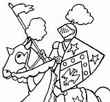 Horseback Knight Coloring Coloringcrew sketch template