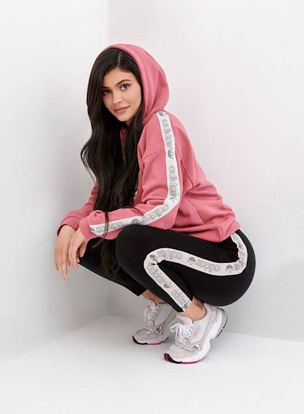kylie jenner blue adidas tracksuit famous person