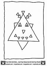 Kids Coloring Pages Triangle Shape Activities Children sketch template