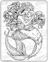 Animal Mystic Mandalas Sirenas sketch template